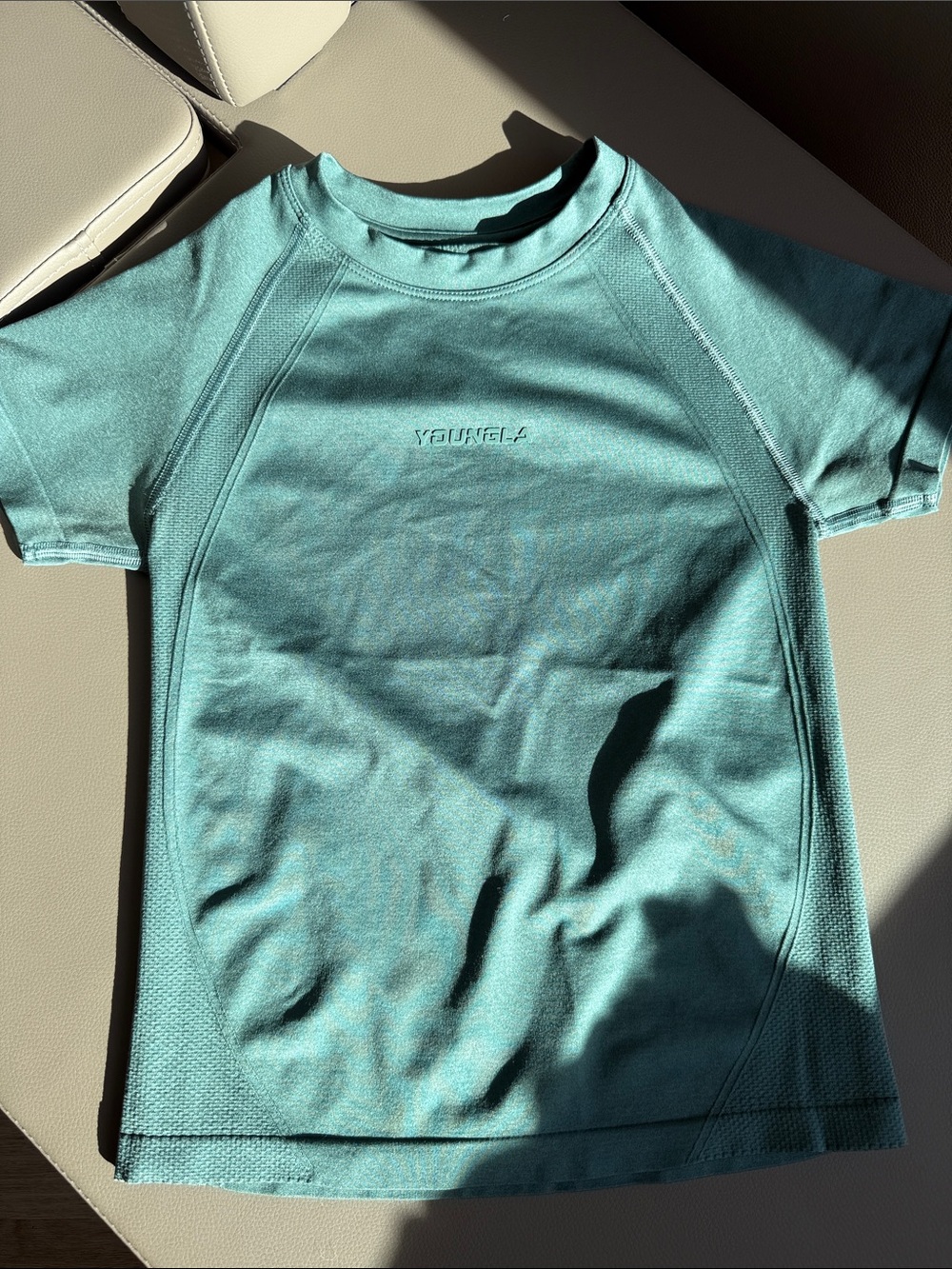 YoungLA Short Sleeve Compression Tee in Teal Green